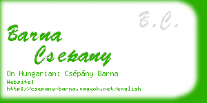 barna csepany business card